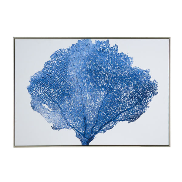 28 x 39 Framed Wall Art Decor, Abstract Tree Design, Blue and White Canvas - BM312854