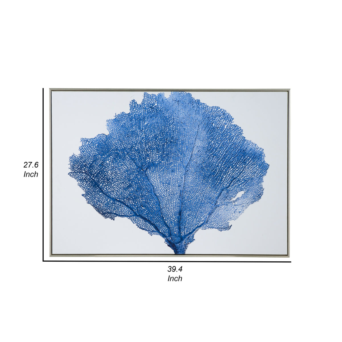 28 x 39 Framed Wall Art Decor, Abstract Tree Design, Blue and White Canvas - BM312854