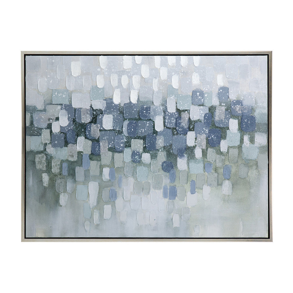 benzara 35 x 47 Wall Art Oil Painting Landscape Polyester Canvas Gray Silver - BM312857