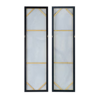 20 x 71 Tall Framed Wall Art Oil Painting Set of 2, Blue and Gold Canvas - BM312858