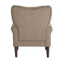 Kylie 32 Inch Accent Chair Armchair, Soft Tufted Brown Velvet, Solid Wood - BM313082