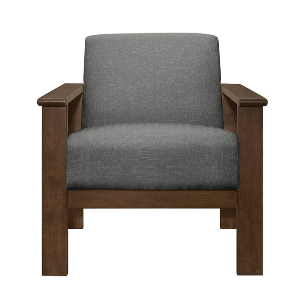 Bella 32 Inch Accent Chair Armchair, Storage Arms, Light Gray, Solid Wood - BM313095