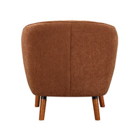 Tia 31 Inch Plush Accent Chair Armchair, Rust Polyester, Brown Solid Wood - BM313110