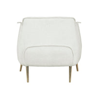 33 Inch Accent Chair Armchair, Soft White Boucle, Gold Metal, Solid Wood - BM313113