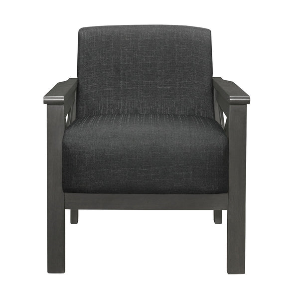 Bea 31 Inch Accent Chair Armchair, Rubberwood, Textured Cushions, Gray - BM313154