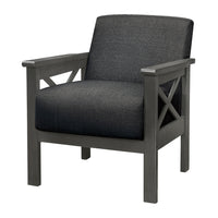 Bea 31 Inch Accent Chair Armchair, Rubberwood, Textured Cushions, Gray - BM313154