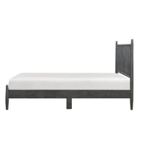 Lika Queen Size Platform Bed, Vertical Slatted Headboard, Gray Finish - BM313198