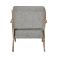 Edra 33 Inch Accent Armchair, Wood Frame, Light Gray Polyester Cushions - BM313209