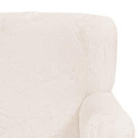 Tye 19 Inch Kids Sofa Chair, White Soft Faux Fur Padded Seat, Round Legs - BM313219