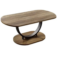 Obin 3 Piece Coffee and End Table Set, Brown MDF, Black U Shape Steel Base - BM313234