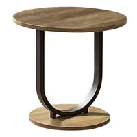 Obin 3 Piece Coffee and End Table Set, Brown MDF, Black U Shape Steel Base - BM313234