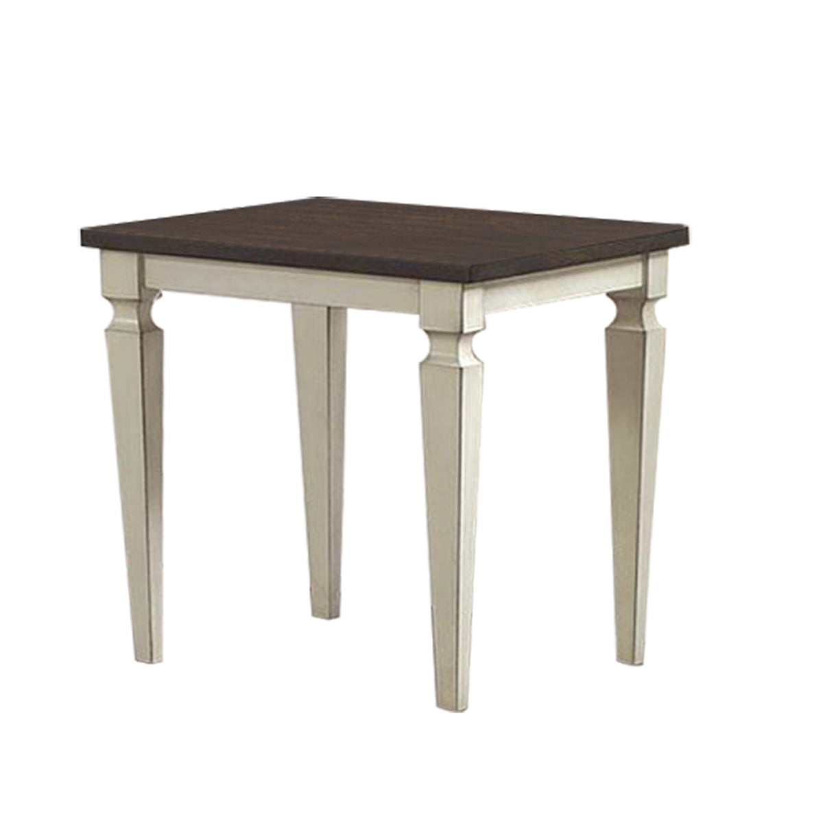 Miun 3 Piece Coffee and End Table Set, Classic White, Brown Solid Wood - BM313240