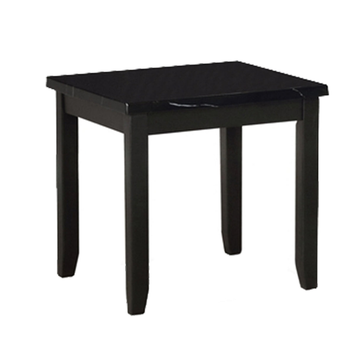 Lide 3 Piece Coffee Table and End Table Set, Faux Marble Top, Black Wood - BM313243