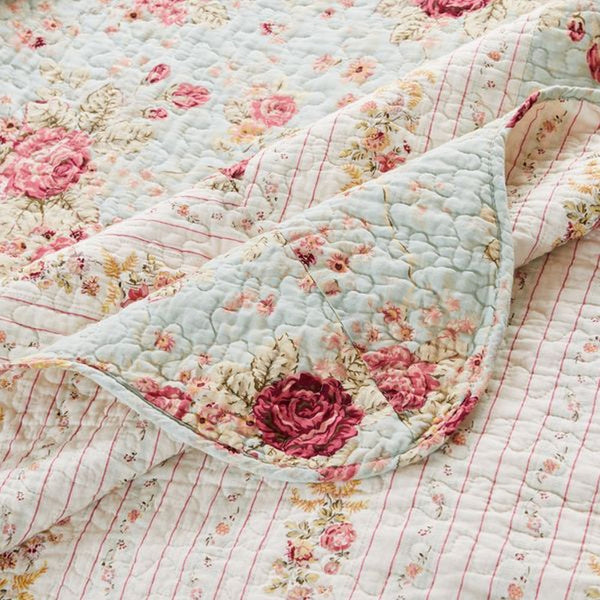 Rosle 50 x 60 Quilted Throw Blanket with Fill, Rose Flowers, Multicolor - BM313268