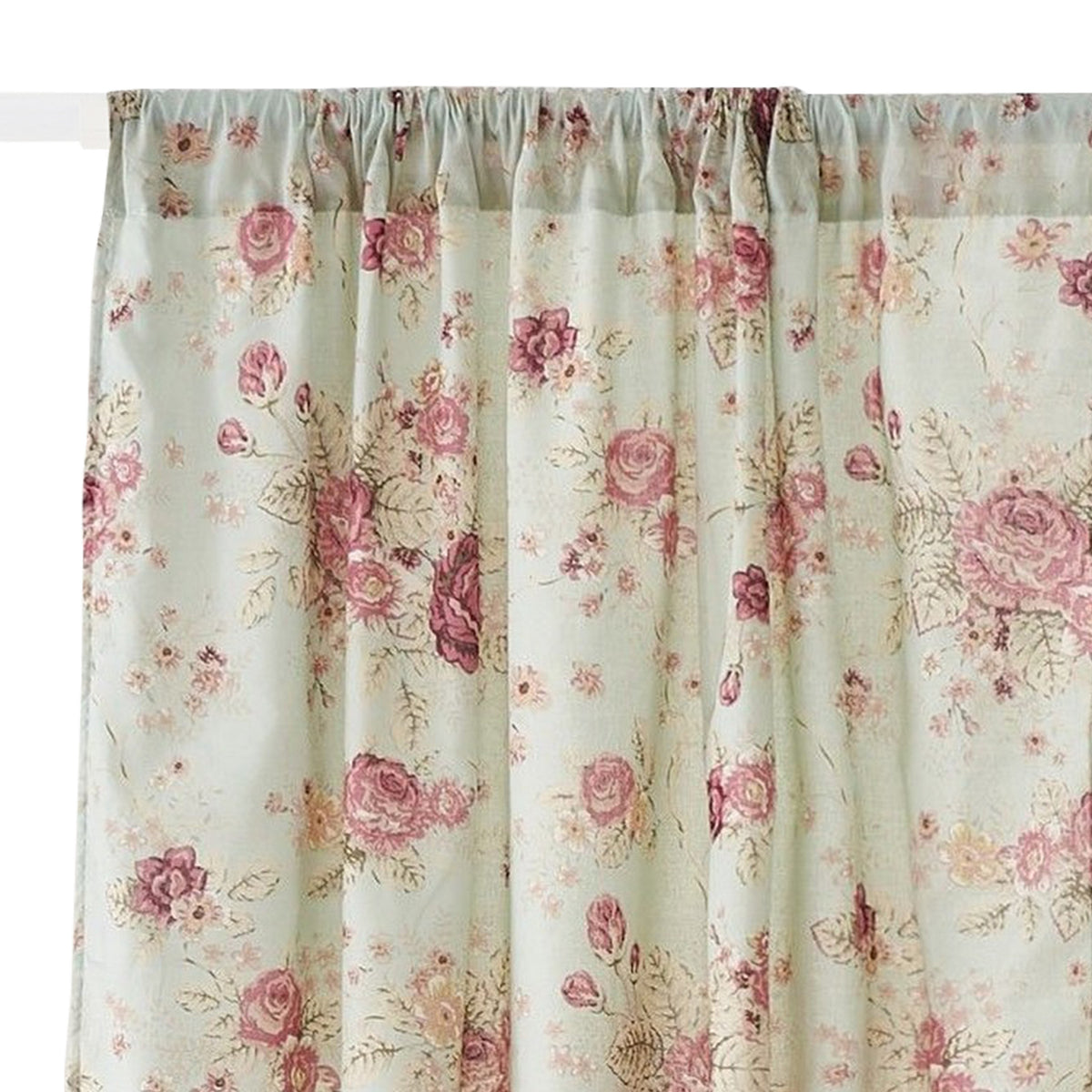 Rosle Set of 2 Window Curtains, Cotton, Antique Rose Print, Multicolor - BM313270