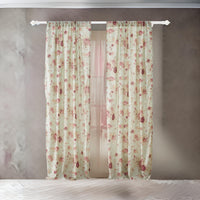 Rosle Set of 2 Window Curtains, Cotton, Antique Rose Print, Multicolor - BM313270