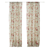 Rosle Set of 2 Window Curtains, Cotton, Antique Rose Print, Multicolor - BM313270