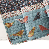 Nite 50 x 60 Quilted Throw Blanket with Fill, Floral, Striped, Multicolor - BM313272