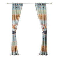 Nite Set of 2 Microfiber Window Curtains, Floral and Striped, Multicolor - BM313274