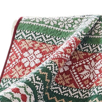 Live 50 x 60 Quilted Throw Blanket, Dutch Velvet, Winter Print, Green, Red - BM313277