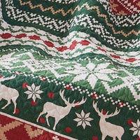 Live 50 x 60 Quilted Throw Blanket, Dutch Velvet, Winter Print, Green, Red - BM313277