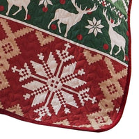 Live 50 x 60 Quilted Throw Blanket, Dutch Velvet, Winter Print, Green, Red - BM313277