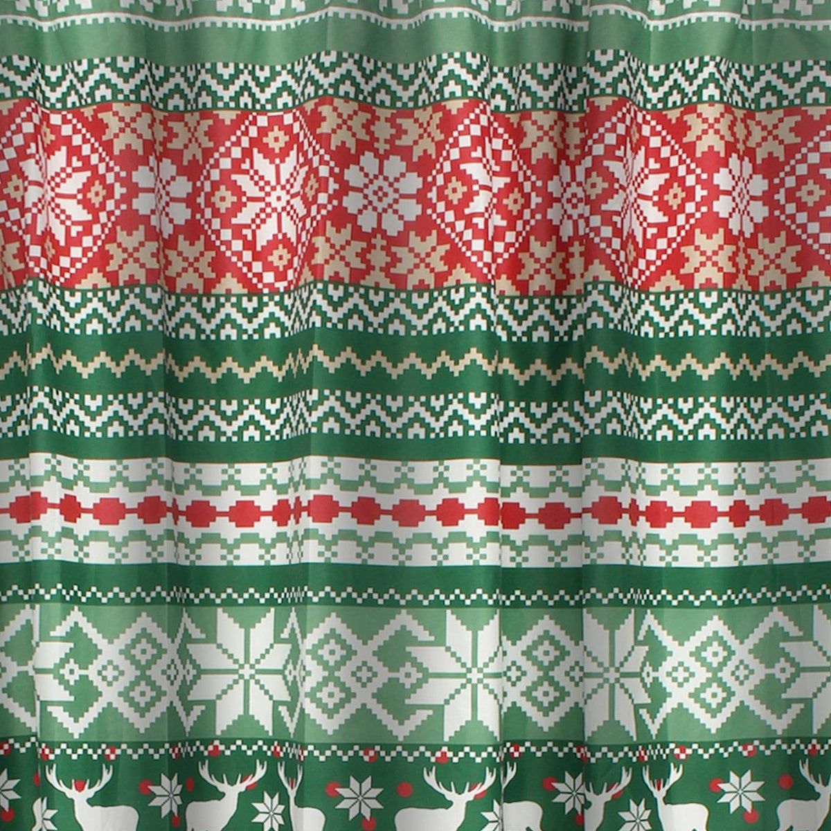 Live 72 x 72 Inch Microfiber Shower Curtains, Festive Winter Print - BM313278