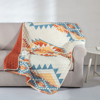 50 x 60 Quilted Throw Blanket with Fill, Festive Diamond Print, Multicolor - BM313281