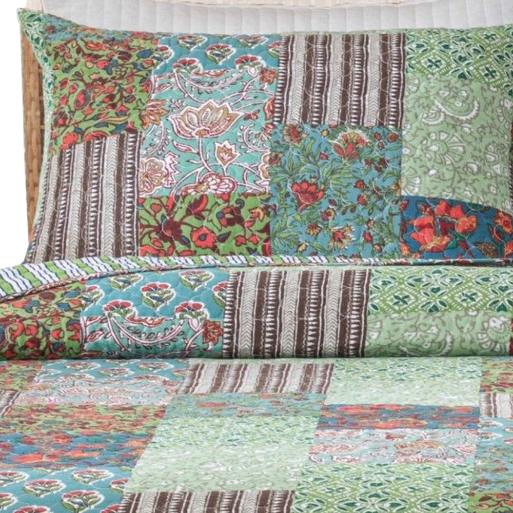 Aby 3 Piece Queen Quilt Set with 2 Pillow Shams, Multicolor - BM313283