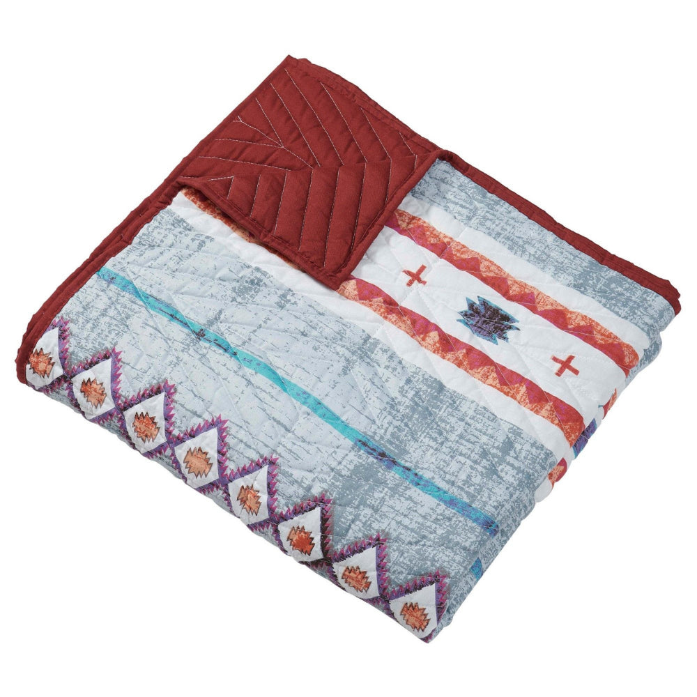 Pimi 50 x 60 Quilted Throw Blanket, Polyester Fill, Southwest Boho Style - BM313285