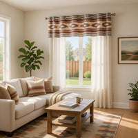 Pimi 16 x 84 Window Valance, Metallic Grommet, Southwest Print, Bronze - BM313287
