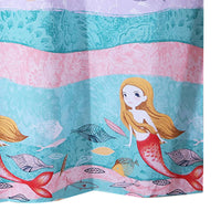 Wini 72 x 72 Inch Shower Curtain, Mermaid Print, Blue, Pink Polyester - BM313289