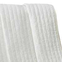 Xumi 50 x 60 Inch Quilted Throw Blanket, Channel Quilting, Antique White - BM313291