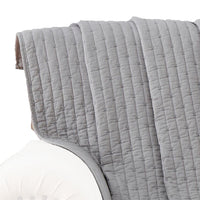 Xumi 50 x 60 Inch Cotton Quilted Throw Blanket, Channel Details, Gray - BM313293