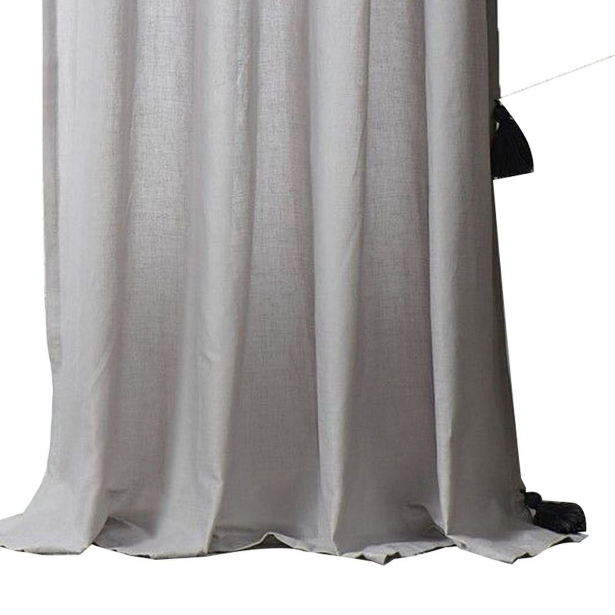 Xumi 4 Piece Window Curtain, 2 Panels with Tie Backs, Modern Gray Finish - BM313296