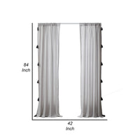 Xumi 4 Piece Window Curtain, 2 Panels with Tie Backs, Modern Gray Finish - BM313296