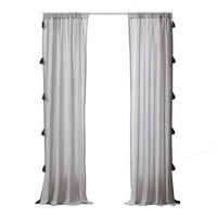 Xumi 4 Piece Window Curtain, 2 Panels with Tie Backs, Modern Gray Finish - BM313296