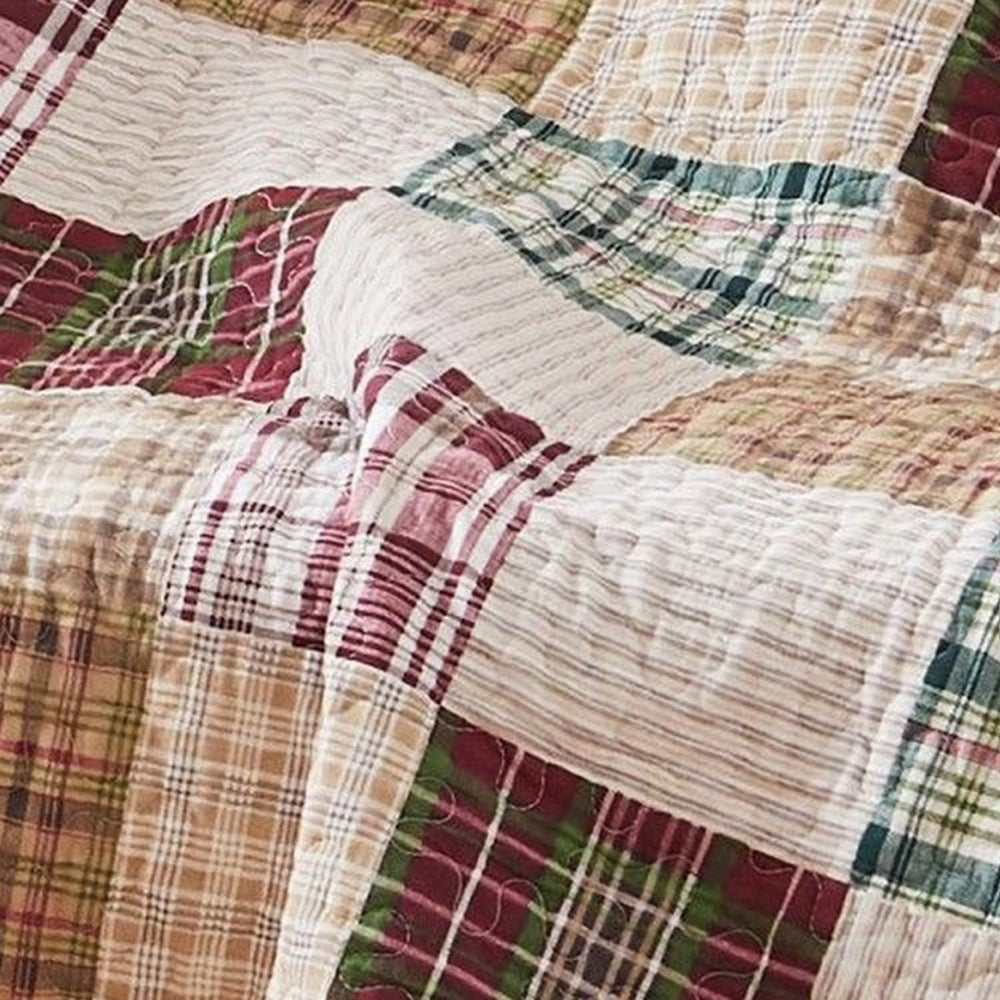 Evi 50 x 60 Inch Quilted Patchwork Throw Blanket, Soft Multicolor Cotton - BM313298