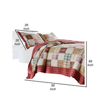 Evi Twin Quilt Set with 1 Pillow Sham, Multicolor Patchwork - BM313299