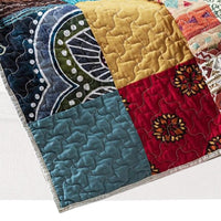 Lily 50 x 60 Inch Quilted Patchwork Throw Blanket, Multicolor Cotton Strips - BM313300