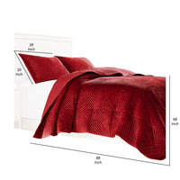 Ahab 2 Piece Twin Quilt Set with 1 Pillow Sham, Dutch Velvet Face, Red - BM313306