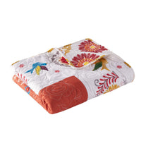 50 x 60 Inch Quilted Throw Blanket with Fill, Floral Print, Multicolor - BM313307