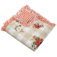 Lire 50 x 60 Inch Quilted Throw Blanket with Fill, Windflower Print, Red - BM313309