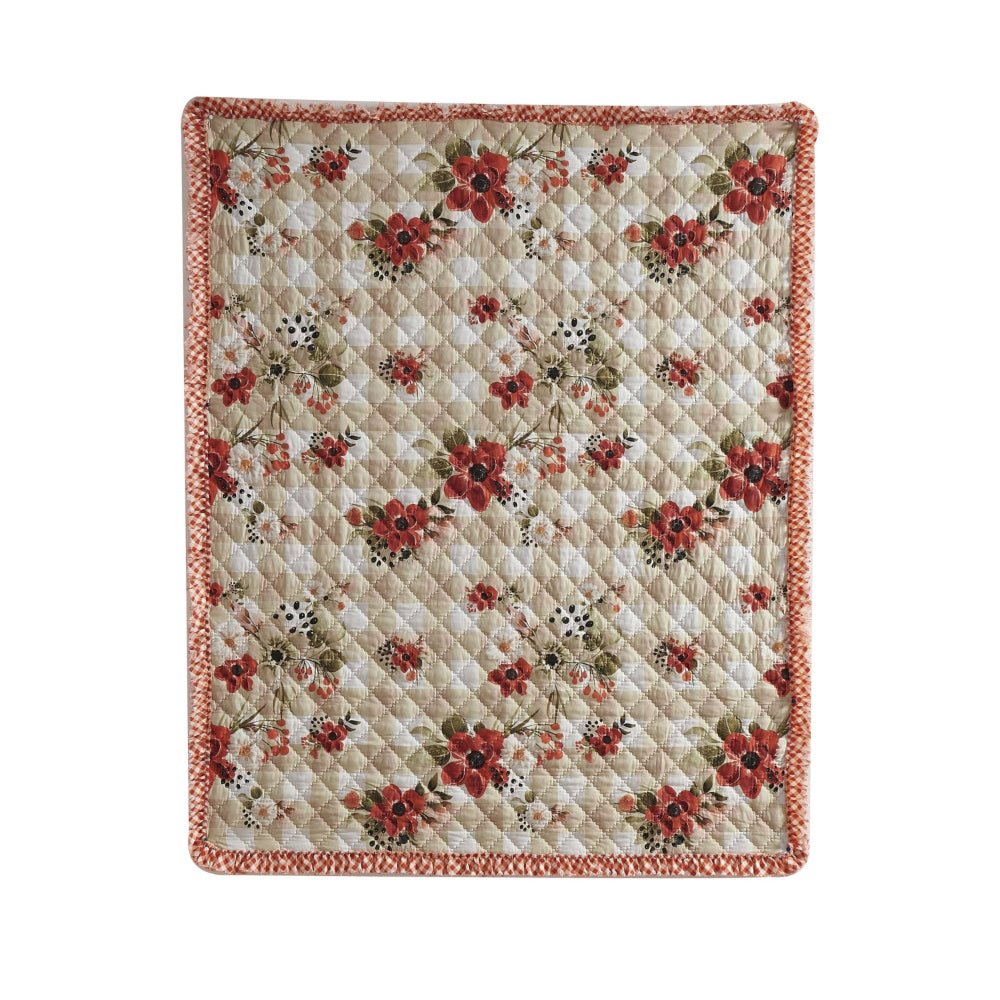 Lire 50 x 60 Inch Quilted Throw Blanket with Fill, Windflower Print, Red - BM313309