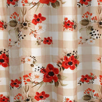 Lire 72 x 72 Inch Shower Curtain, Ruffled Rows, Floral Print, Multicolor - BM313310