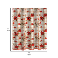 Lire 72 x 72 Inch Shower Curtain, Ruffled Rows, Floral Print, Multicolor - BM313310