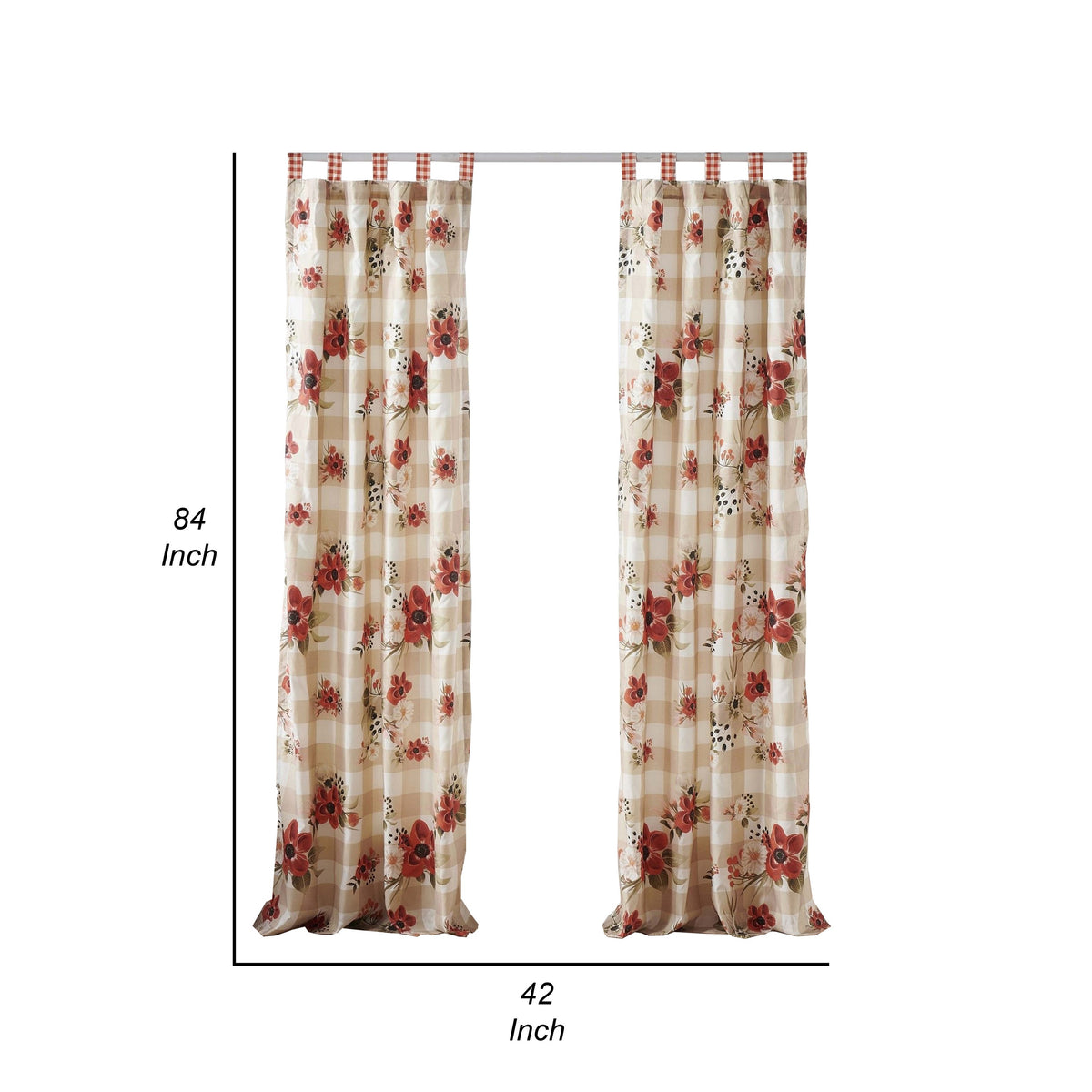 Lire 4 Piece Window Curtain Panel Set, Floral Print, Modern Multicolor - BM313311