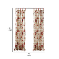 Lire 4 Piece Window Curtain Panel Set, Floral Print, Modern Multicolor - BM313311