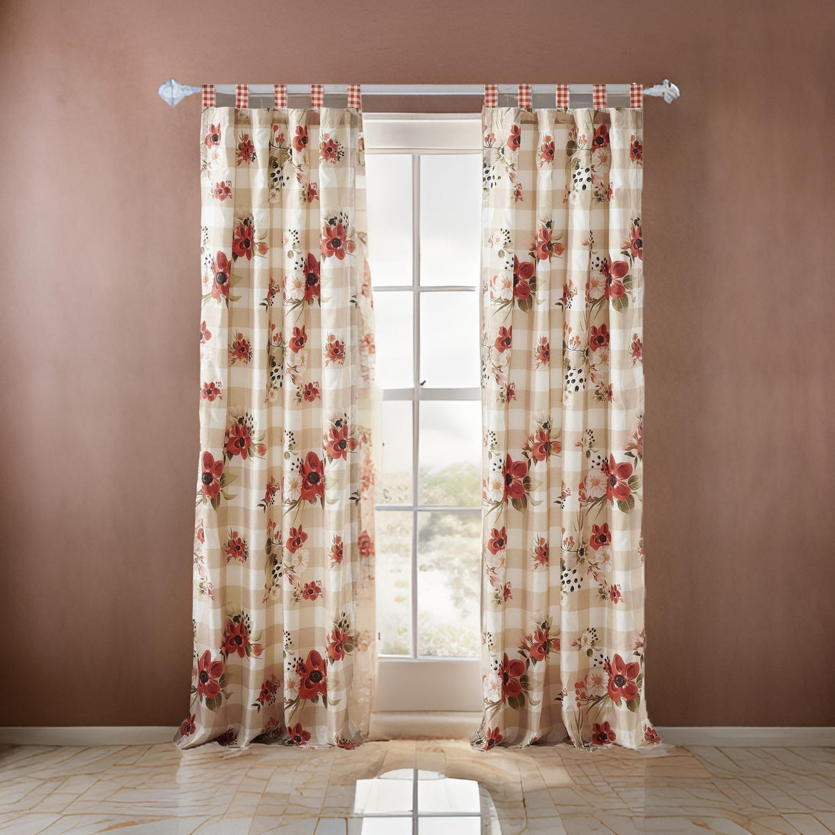 Lire 4 Piece Window Curtain Panel Set, Floral Print, Modern Multicolor - BM313311