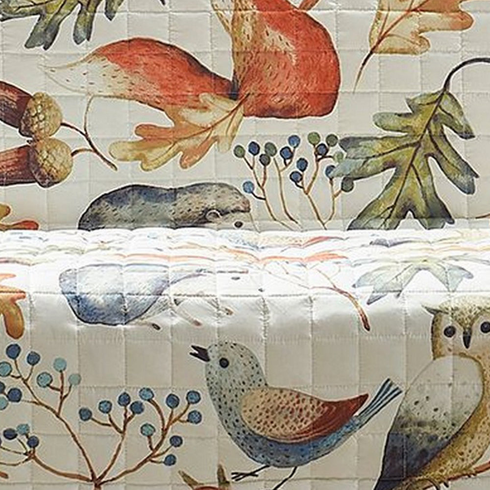 Sofa Cover Furniture Protector, Owl, Songbird Print, Polyester Multicolor - BM313312